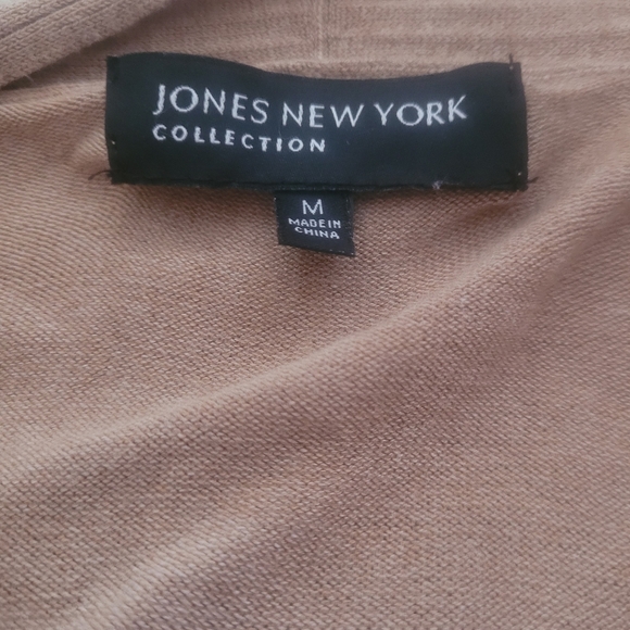 Jones New York Tan Open Front Cardigan M - Picture 7 of 7